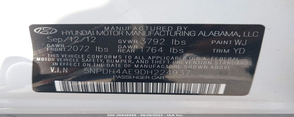 5NPDH4AE9DH224937 2013 HYUNDAI ELANTRA photo no. 9