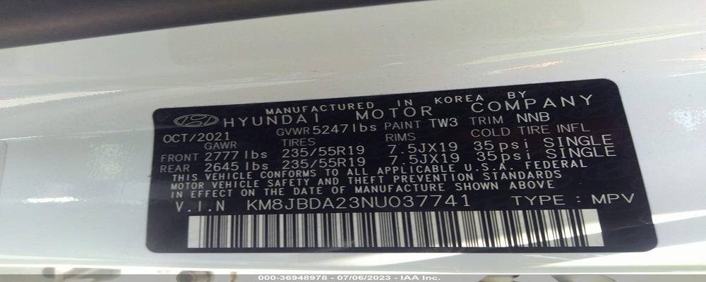 KM8JBDA23NU037741 2022 HYUNDAI TUCSON PLUG-IN HYBRID photo no. 9