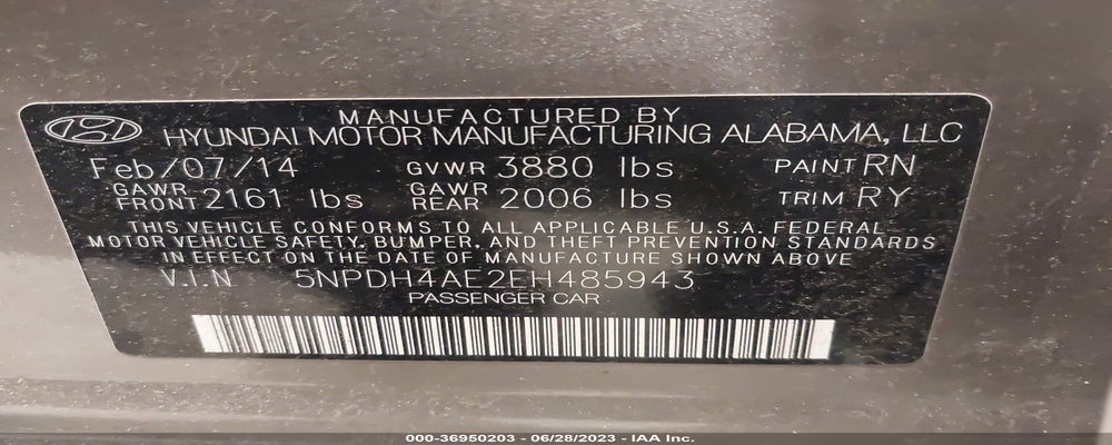 5NPDH4AE2EH485943 2014 HYUNDAI ELANTRA photo no. 9