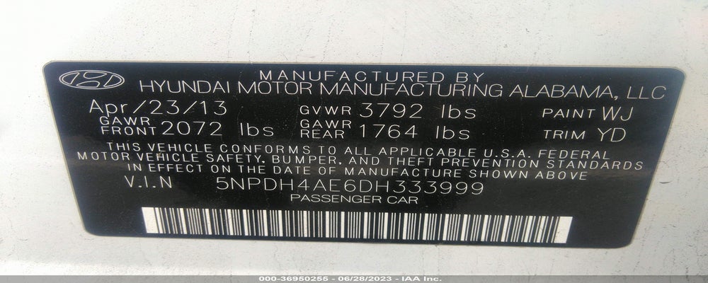 5NPDH4AE6DH333999 2013 HYUNDAI ELANTRA photo no. 9