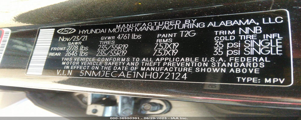 5NMJECAE1NH072124 2022 HYUNDAI TUCSON photo no. 9