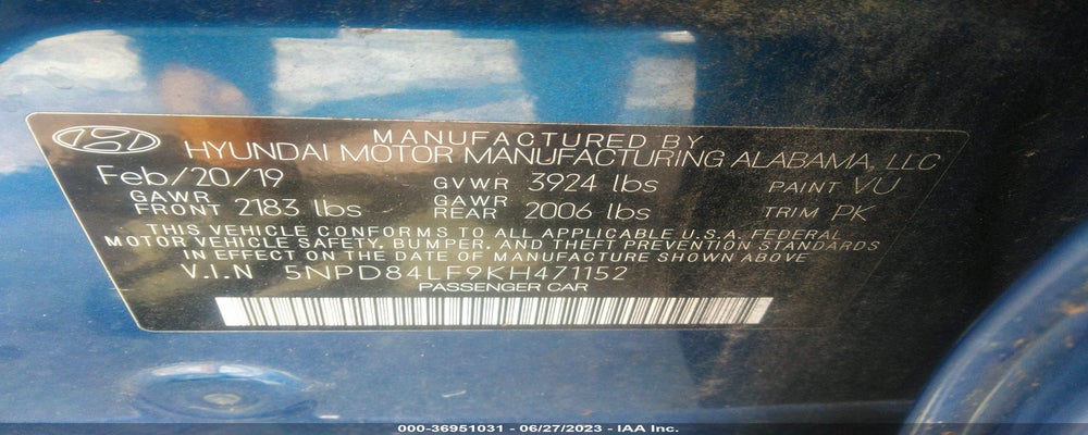 5NPD84LF9KH471152 2019 HYUNDAI ELANTRA photo no. 9