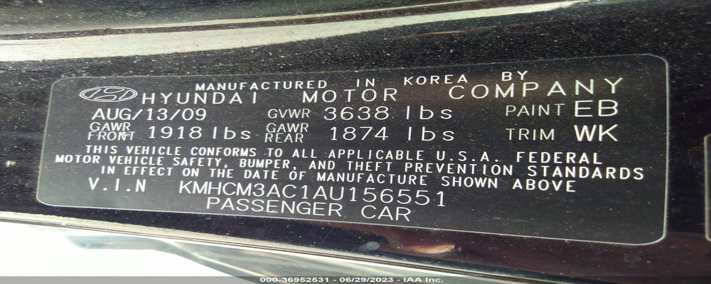 KMHCM3AC1AU156551 2010 HYUNDAI ACCENT photo no. 9