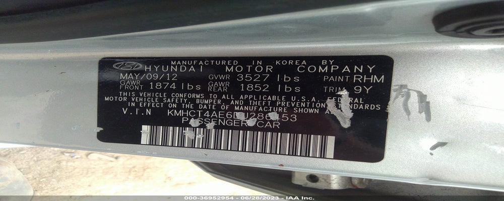 KMHCT4AE6DU286453 2013 HYUNDAI ACCENT photo no. 9