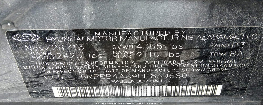 5NPEB4AC9EH859680 2014 HYUNDAI SONATA photo no. 9