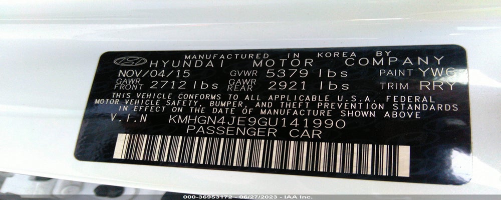 KMHGN4JE9GU141990 2016 HYUNDAI GENESIS photo no. 9