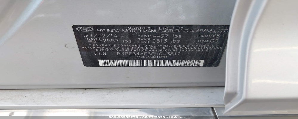 5NPE34AF6FH043812 2015 HYUNDAI SONATA photo no. 9