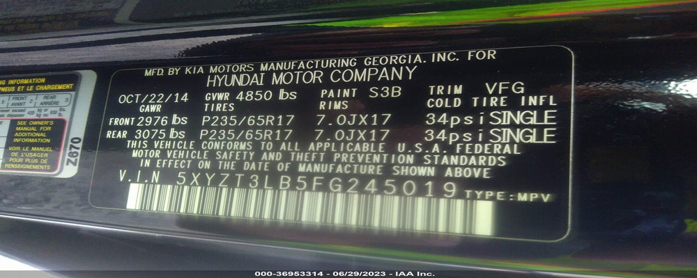 5XYZT3LB5FG245019 2015 HYUNDAI SANTA FE SPORT photo no. 9