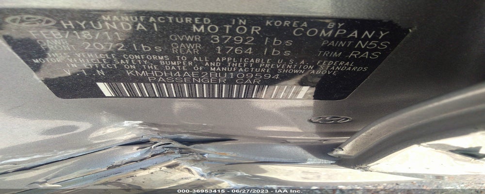 KMHDH4AE2BU109594 2011 HYUNDAI ELANTRA photo no. 9