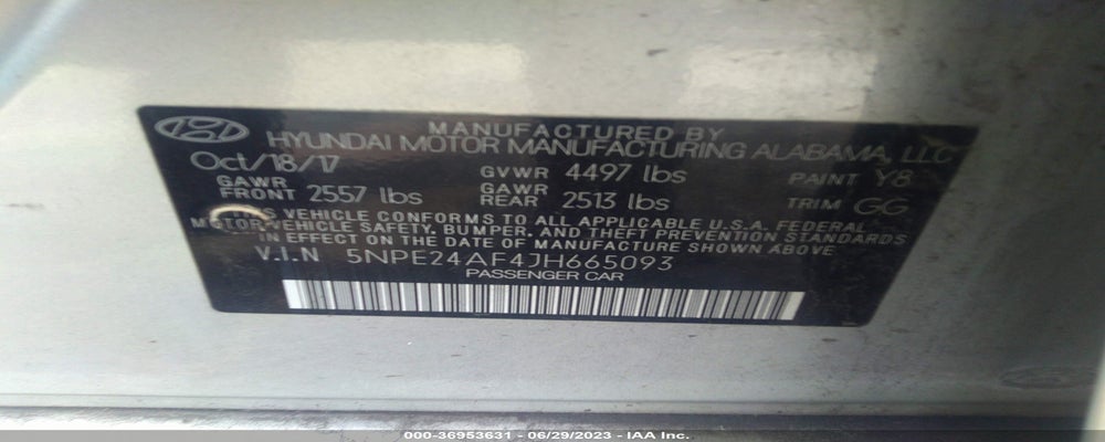 5NPE24AF4JH665093 2018 HYUNDAI SONATA photo no. 9