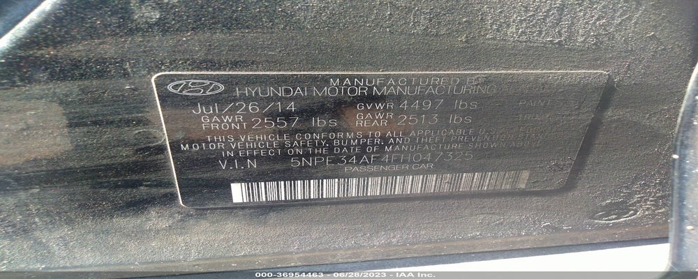 5NPE34AF4FH047325 2015 HYUNDAI SONATA photo no. 9