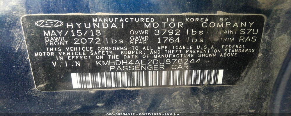 KMHDH4AE2DU878244 2013 HYUNDAI ELANTRA photo no. 9