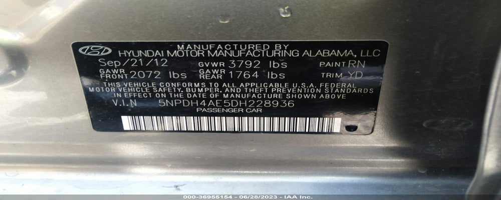 5NPDH4AE5DH228936 2013 HYUNDAI ELANTRA photo no. 9