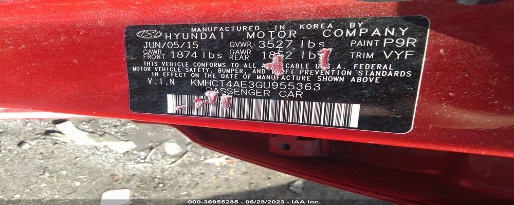 KMHCT4AE3GU955363 2016 HYUNDAI ACCENT photo no. 9