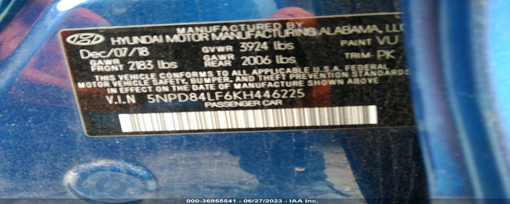 5NPD84LF6KH446225 2019 HYUNDAI ELANTRA photo no. 9