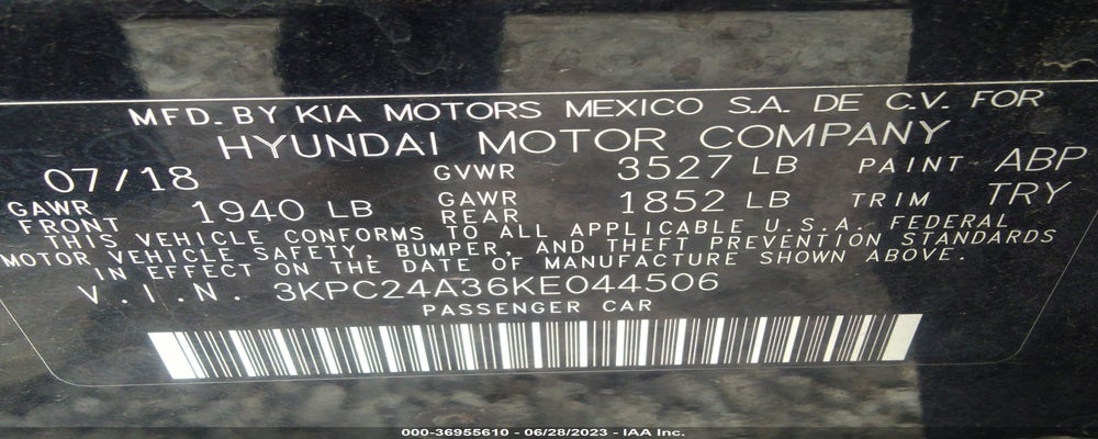 3KPC24A36KE044506 2019 HYUNDAI ACCENT photo no. 9