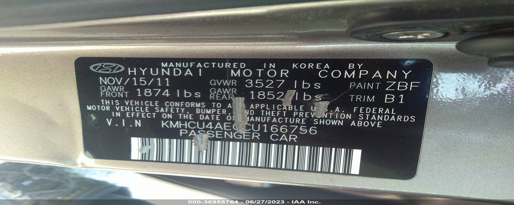 KMHCU4AE0CU166756 2012 HYUNDAI ACCENT photo no. 9