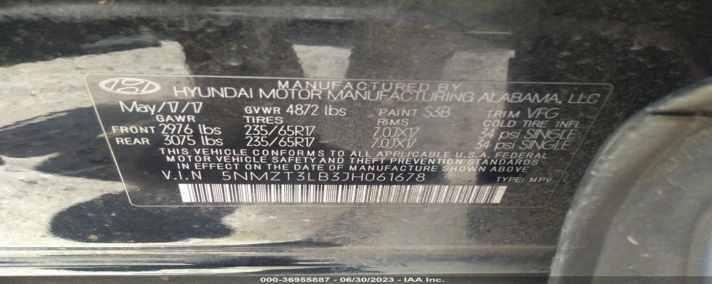 5NMZT3LB3JH061678 2018 HYUNDAI SANTA FE SPORT photo no. 9