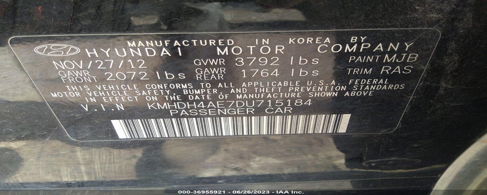 KMHDH4AE7DU715184 2013 HYUNDAI ELANTRA photo no. 9