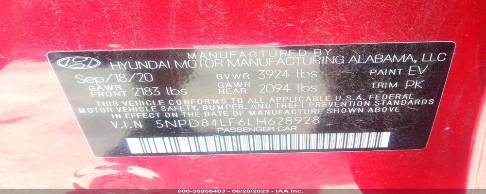 5NPD84LF6LH628928 2020 HYUNDAI ELANTRA photo no. 9