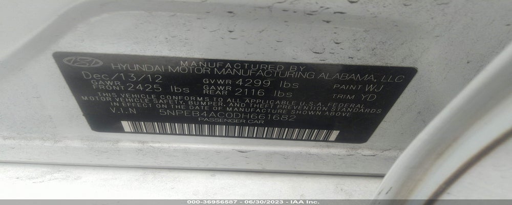 5NPEB4AC0DH661682 2013 HYUNDAI SONATA photo no. 9