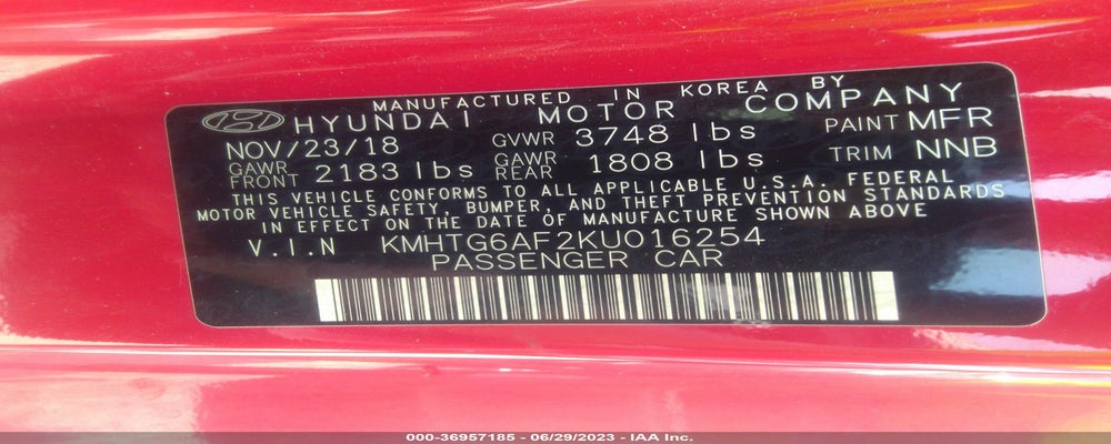 KMHTG6AF2KU016254 2019 HYUNDAI VELOSTER photo no. 9