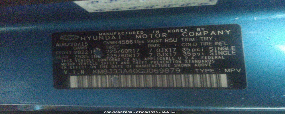 KM8J33A40GU069879 2016 HYUNDAI TUCSON photo no. 9