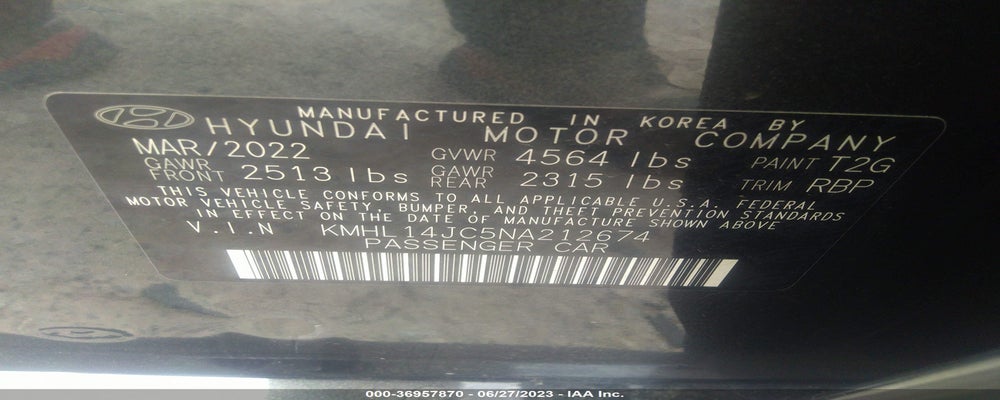 KMHL14JC5NA212674 2022 HYUNDAI SONATA photo no. 9