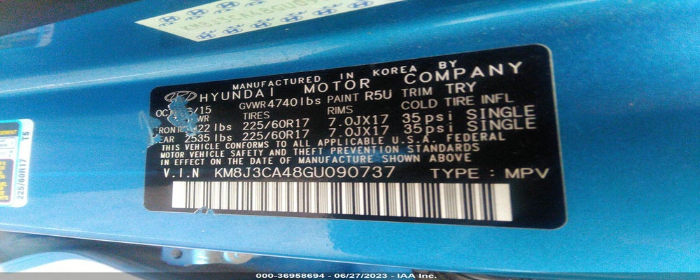 KM8J3CA48GU090737 2016 HYUNDAI TUCSON photo no. 9