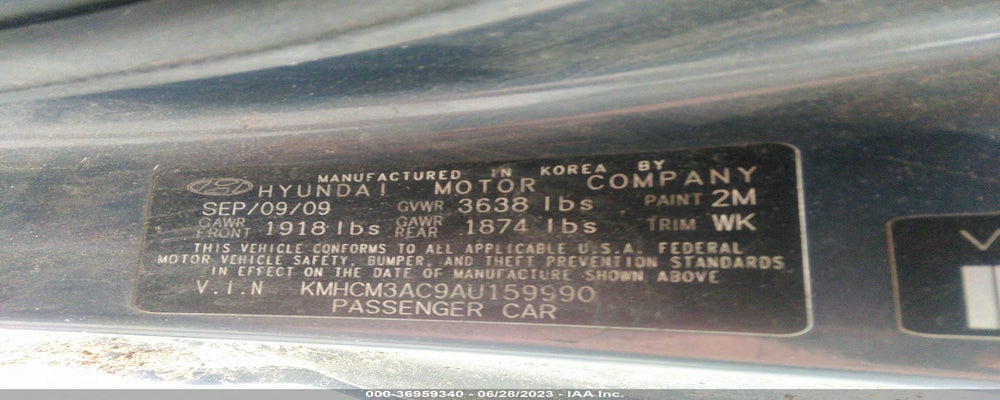 KMHCM3AC9AU159990 2010 HYUNDAI ACCENT photo no. 9