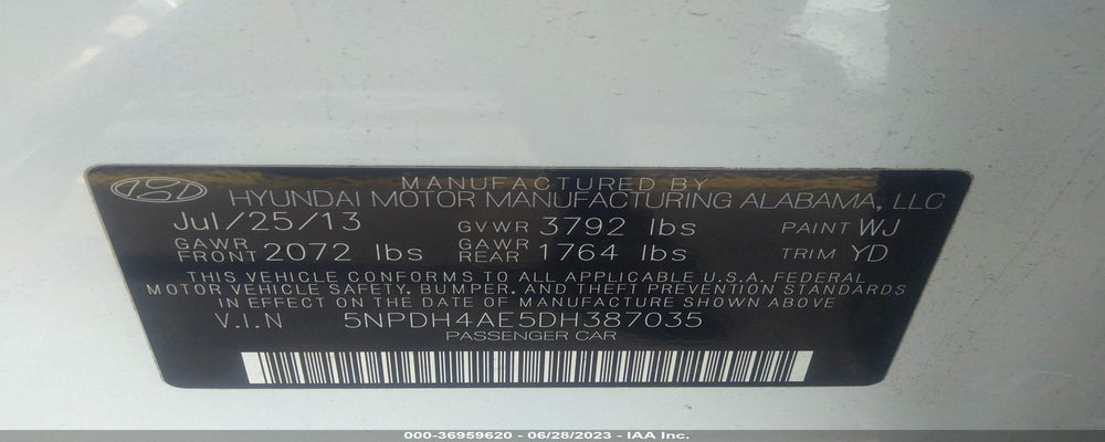 5NPDH4AE5DH387035 2013 HYUNDAI ELANTRA photo no. 9