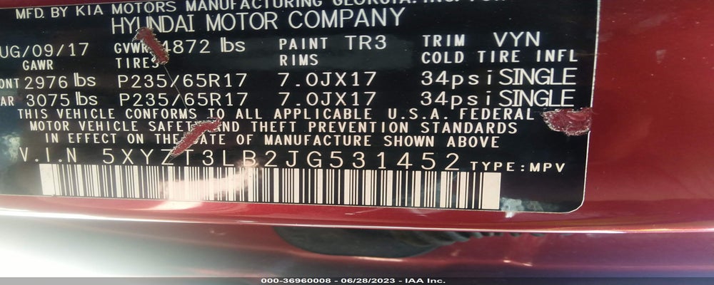 5XYZT3LB2JG531452 2018 HYUNDAI SANTA FE SPORT photo no. 9