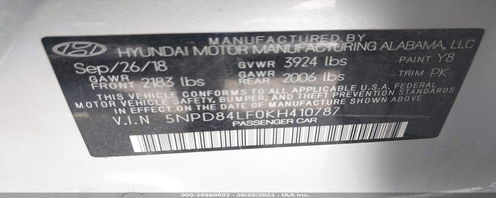 5NPD84LF0KH410787 2019 HYUNDAI ELANTRA photo no. 9