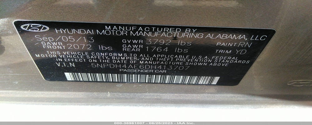 5NPDH4AE6DH413707 2013 HYUNDAI ELANTRA photo no. 9