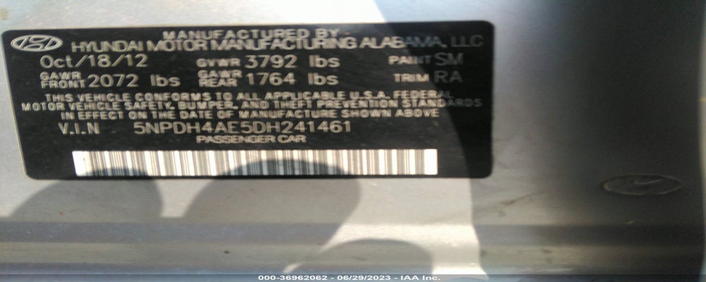 5NPDH4AE5DH241461 2013 HYUNDAI ELANTRA photo no. 9