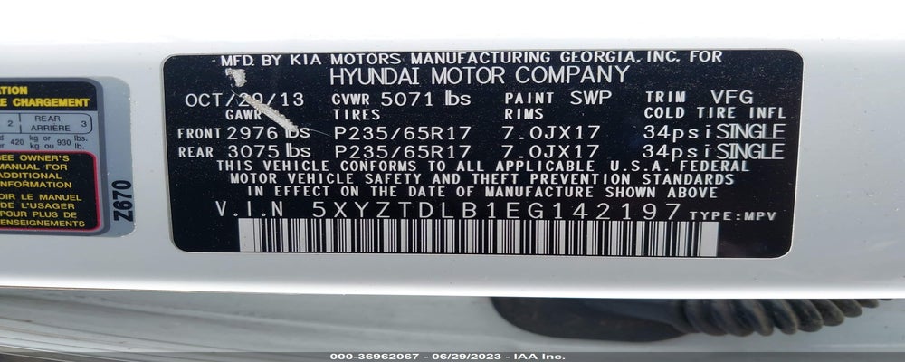 5XYZTDLB1EG142197 2014 HYUNDAI SANTA FE SPORT photo no. 9