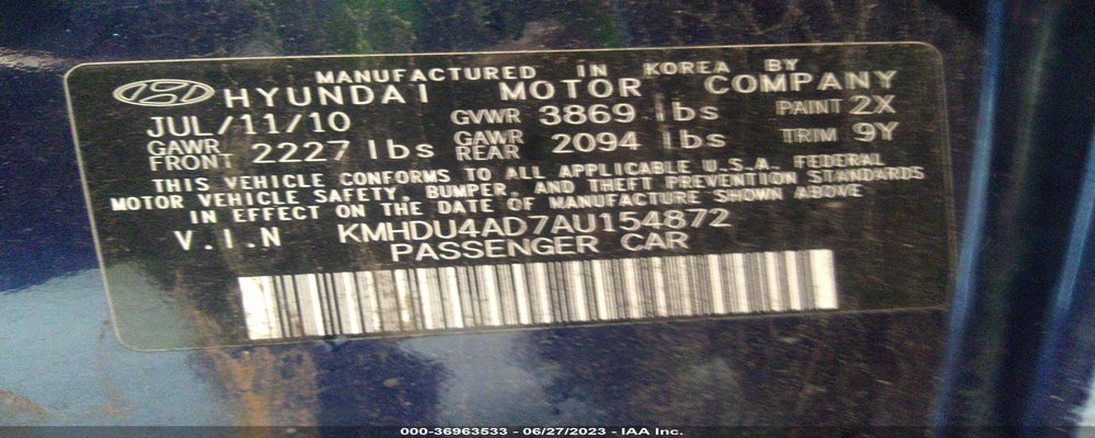 KMHDU4AD7AU154872 2010 HYUNDAI ELANTRA photo no. 9