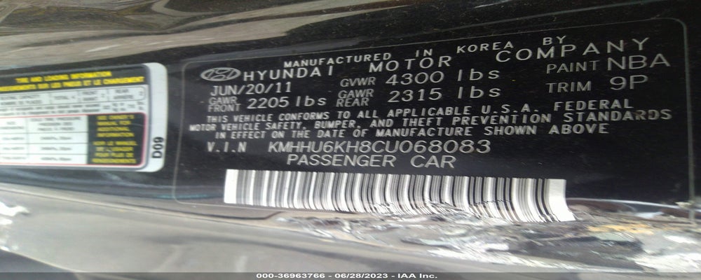 KMHHU6KH8CU068083 2012 HYUNDAI GENESIS COUPE photo no. 9