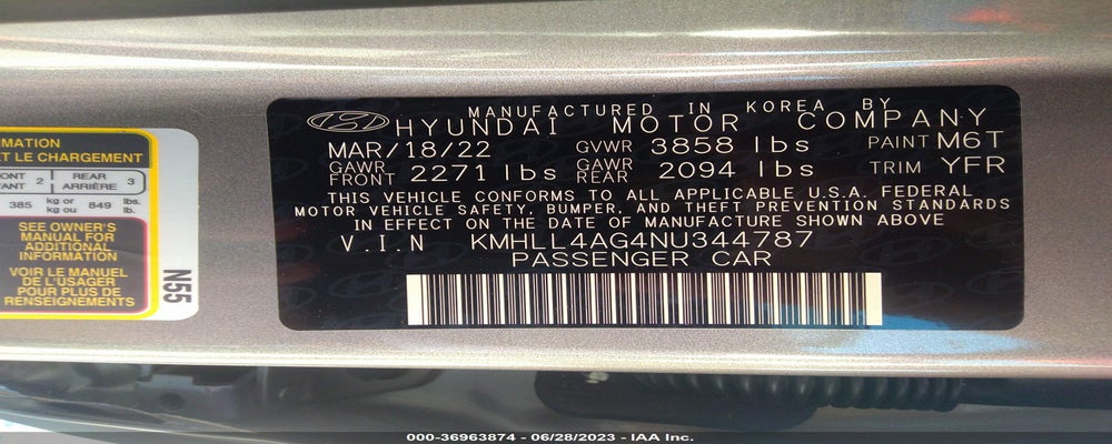 KMHLL4AG4NU344787 2022 HYUNDAI ELANTRA photo no. 9