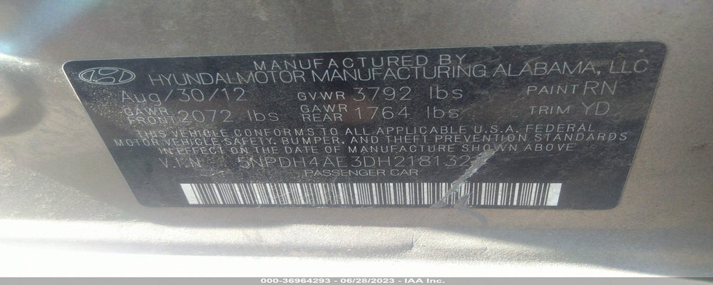 5NPDH4AE3DH218132 2013 HYUNDAI ELANTRA photo no. 9