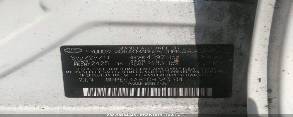5NPEC4AB1CH383104 2012 HYUNDAI SONATA photo no. 9