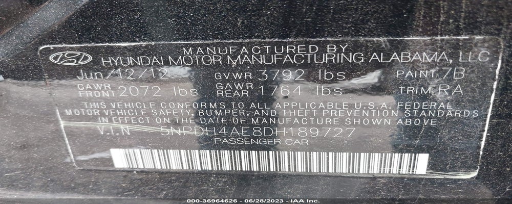 5NPDH4AE8DH189727 2013 HYUNDAI ELANTRA photo no. 9