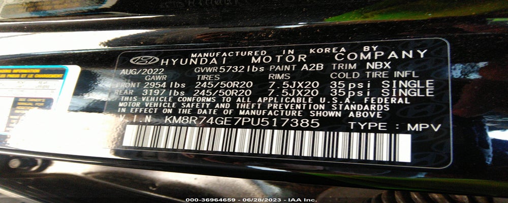 KM8R74GE7PU517385 2023 HYUNDAI PALISADE photo no. 9