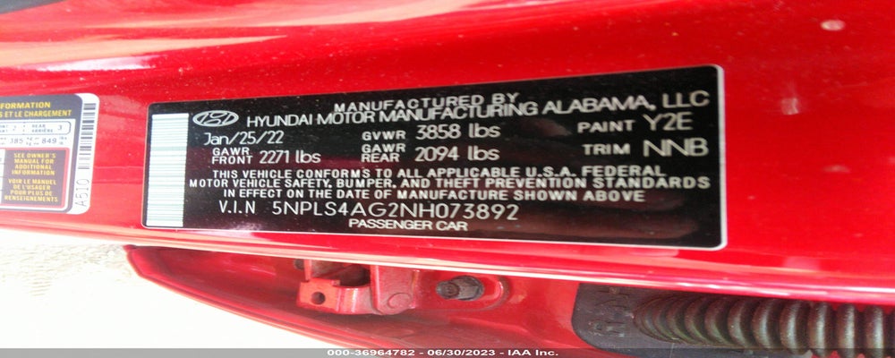 5NPLS4AG2NH073892 2022 HYUNDAI ELANTRA photo no. 9