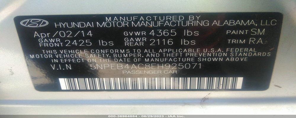 5NPEB4AC8EH925071 2014 HYUNDAI SONATA photo no. 9