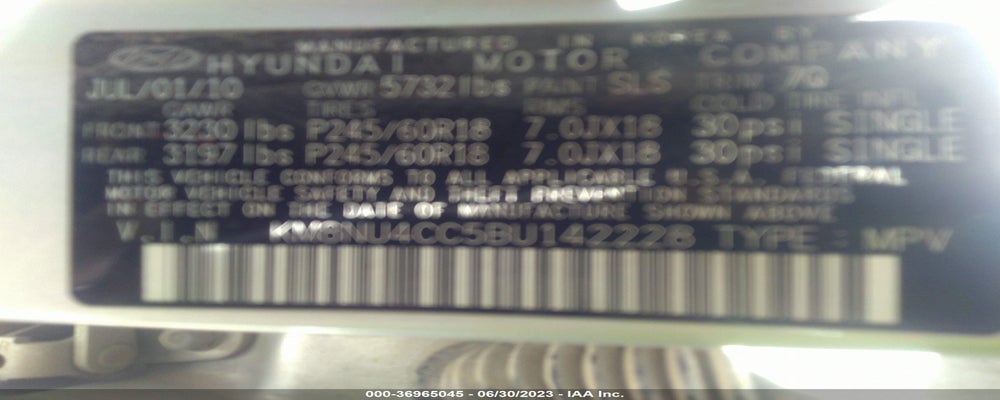 KM8NU4CC5BU142228 2011 HYUNDAI VERACRUZ photo no. 9