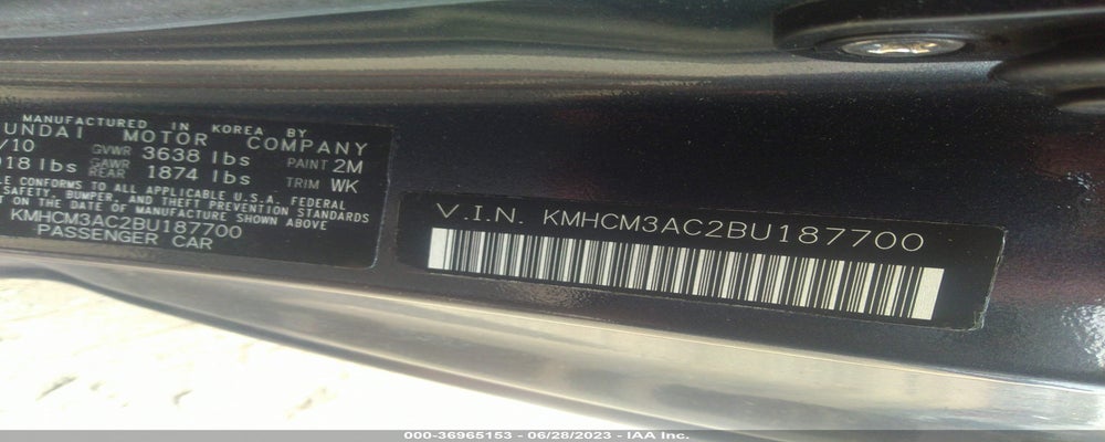 KMHCM3AC2BU187700 2011 HYUNDAI ACCENT photo no. 9