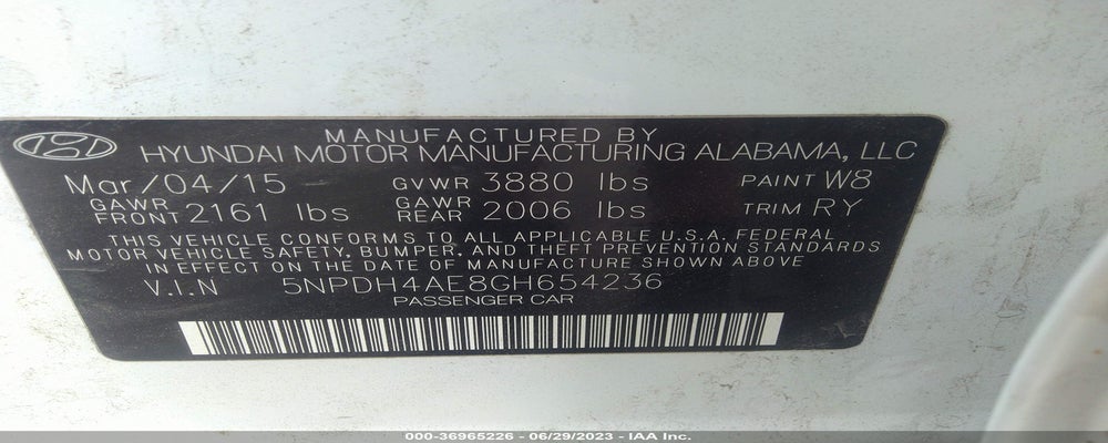 5NPDH4AE8GH654236 2016 HYUNDAI ELANTRA photo no. 9
