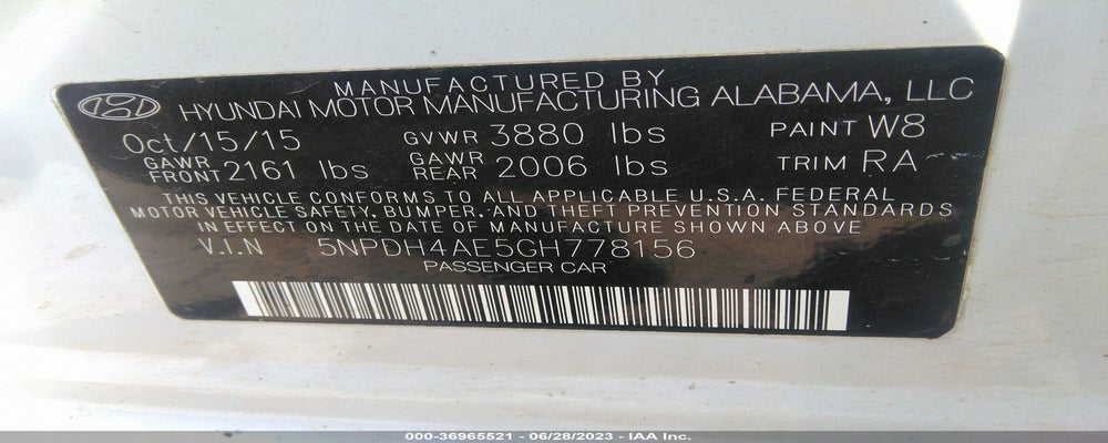 5NPDH4AE5GH778156 2016 HYUNDAI ELANTRA photo no. 9
