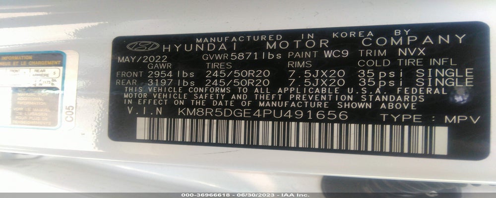 KM8R5DGE4PU491656 2023 HYUNDAI PALISADE photo no. 9